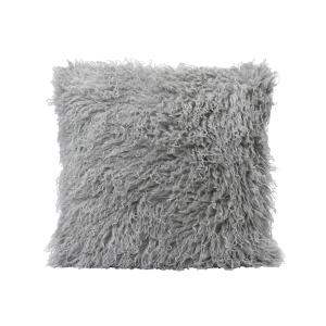 Coussin décoratif en polyester effet mongolien gris, 45x45…