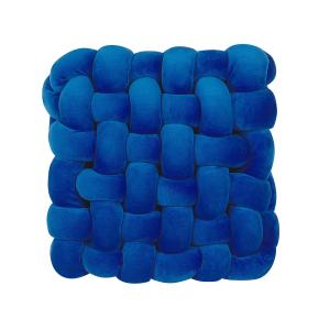 Coussin décoratif en tissu bleu 30x12cm