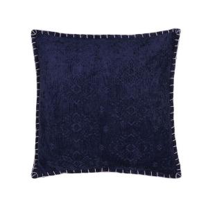 Coussin décoratif en tissu bleu 45x10cm