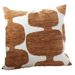 Coussin déhoussable 40x40cm motif jacquard café