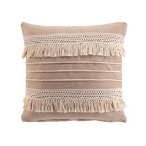 Coussin déhoussable à franges 45 x 45 cm