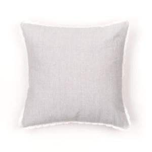 Coussin déhoussable avec dentelle coton uni  40x40 cm Gris