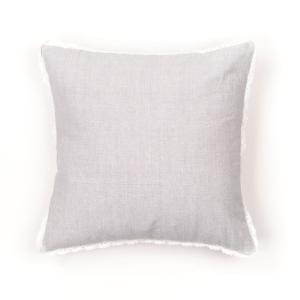 Coussin déhoussable avec dentelle coton uni CHARME