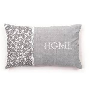 Coussin déhoussable avec dentelle floral coton CHARME