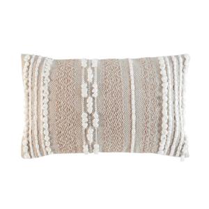 Coussin déhoussable beige 30x50cm