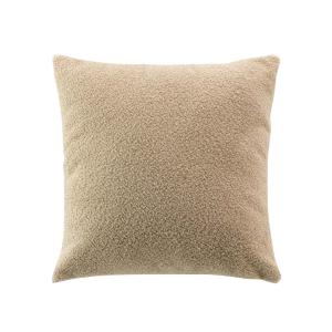 Coussin déhoussable en bouclette unie beige 45 x 45 cm