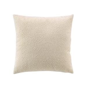 Coussin déhoussable en bouclette unie écru 45 x 45 cm