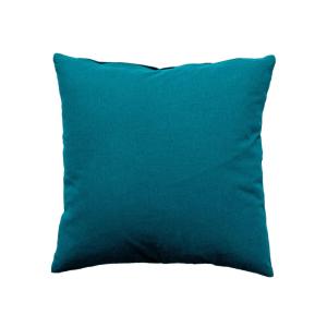 Coussin déhoussable en coton bleu canard 60 x 60 cm