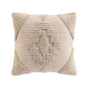 Coussin déhoussable en poly-coton à motif texturé naturel 4…