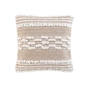 Coussin déhoussable en polycoton avec broderies et fils mét…