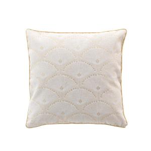 Coussin déhoussable en polycoton imprimé métallisé écru 45…