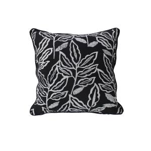 Coussin déhoussable esprit lodge noir 40x40cm