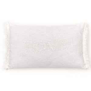 Coussin déhoussable finition franges coton uni CHARME