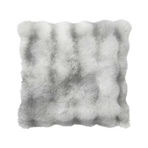 Coussin déhoussable fourrure gris 45 x 45 cm