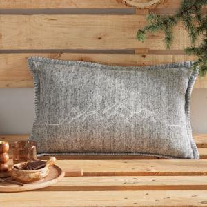 Coussin déhoussable rectangulaire brodé en flanelle  40x60c…