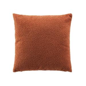 Coussin déhoussable terracotta en bouclette unie 45 x 45 cm