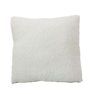 Coussin déhoussable tissu bouclé polyester ecru 40x40 cm