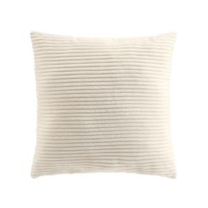 Coussin déhoussable velours relief naturel 45x45 cm