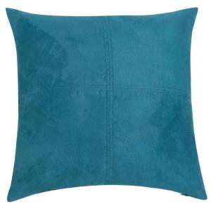 Coussin effet suédine bleu canard 40x40