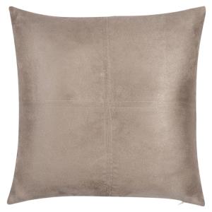 Coussin effet suédine grège 40x40