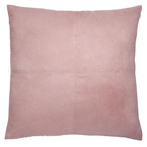 Coussin effet suédine rose 60x60