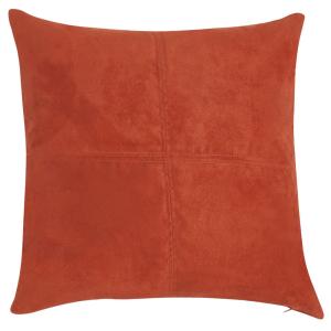 Coussin effet suédine terracotta 40 x 40