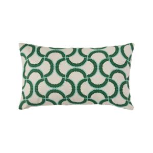Coussin en coton à motif vert feuille 30 x 50 cm