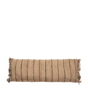 Coussin en coton beige noir 35x100