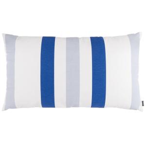 Coussin en coton blanc à rayures bleues 50x90