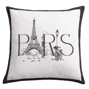 Coussin en coton blanc cassé 40x40cm