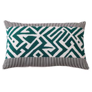 Coussin en coton bleu 30x50cm