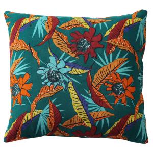Coussin en coton bleu vert 40x40cm