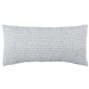 Coussin en coton chiné bleu et blanc 60x30