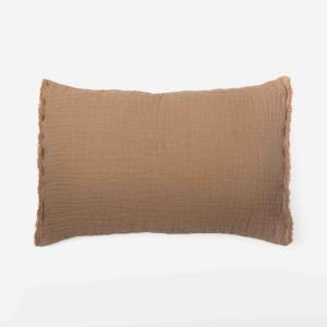 Coussin en coton et lin gaufré Cannelle 40X60 cm