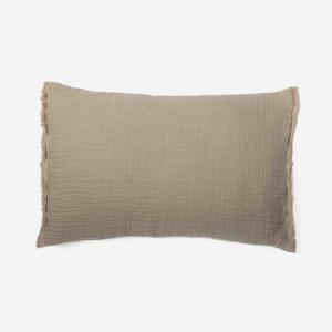 Coussin en coton et lin gaufré Cappuccino 40X60 CM