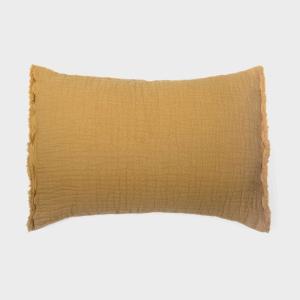 Coussin en coton et lin Gaufré Curry 40X60 CM