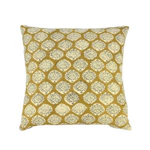 Coussin en coton jaune 40x40