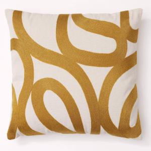 Coussin en coton jaune moutarde 40x40cm