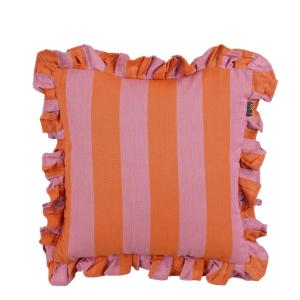 Coussin en coton lilas et orange 45x45
