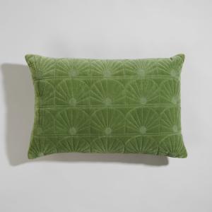 Coussin en coton motif en relief vert 60x40
