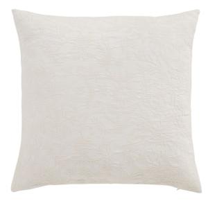 Coussin en coton motif feuillage en relief écru 60x60