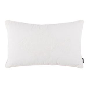 Coussin en coton motif poisson brodé blanc 50x30