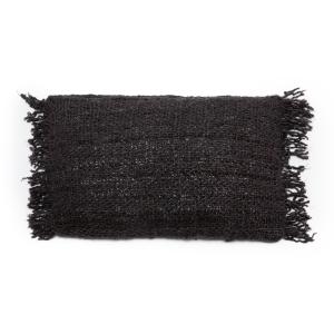 Coussin en coton noir 30x50