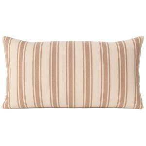 Coussin en coton rayé beige et rose 70x30cm