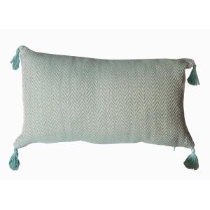 Coussin en coton recyclé coton vert 50 x 30