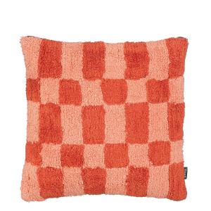 Coussin en coton rose et rouge 45x45