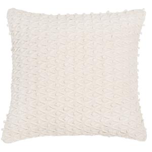 Coussin en coton tissé ivoire 45x45