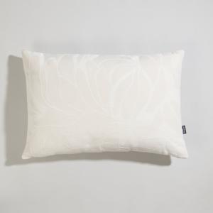 Coussin en coton tissé jacquard motif feuillage écru 60x40