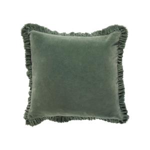 Coussin en coton vert amande 45 x 45 cm