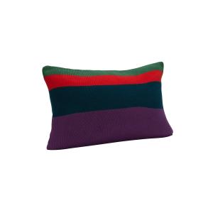 Coussin en coton vert, rouge et violet 40x60cm